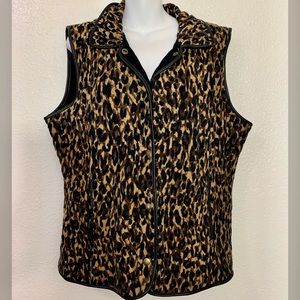 CHICOS Leopard Print Vest Size 2/ 12/ M